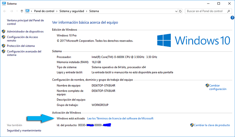 Cómo saber si tu Windows está activado