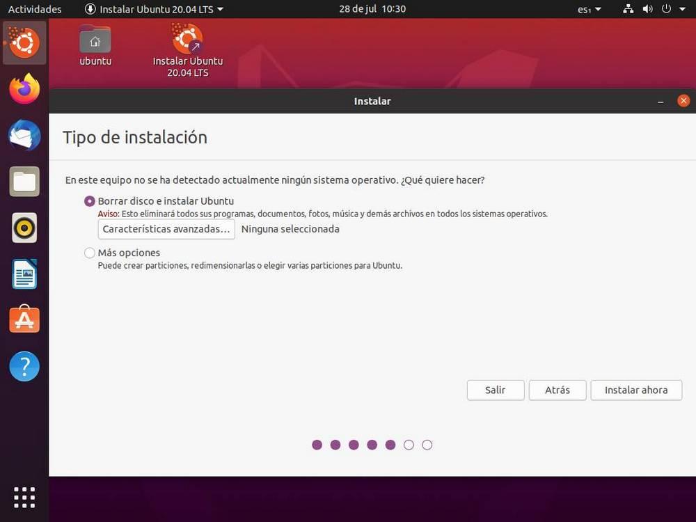 Instalar Ubuntu - Crear particiones 1
