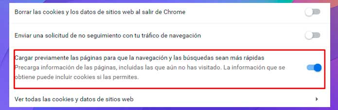 cargar previamente Chrome