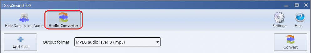 Conversor de audio integrado en DeepSound