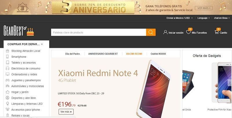 Comprar online seguro de gadgets en GearBest