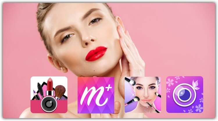Apps de maquillaje para ajustes de piel, labios y cejas