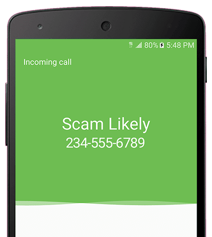 Pantalla típica de aviso de llamada sospechosa en móviles