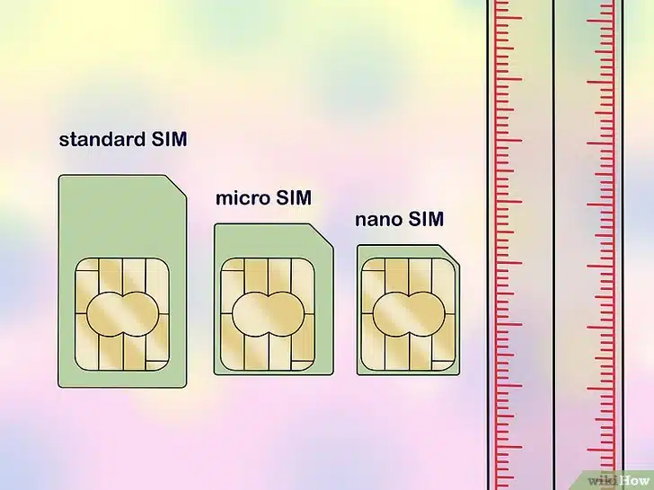 Medir la SIM con regla: estándar 15x25 mm; micro 12x15 mm
