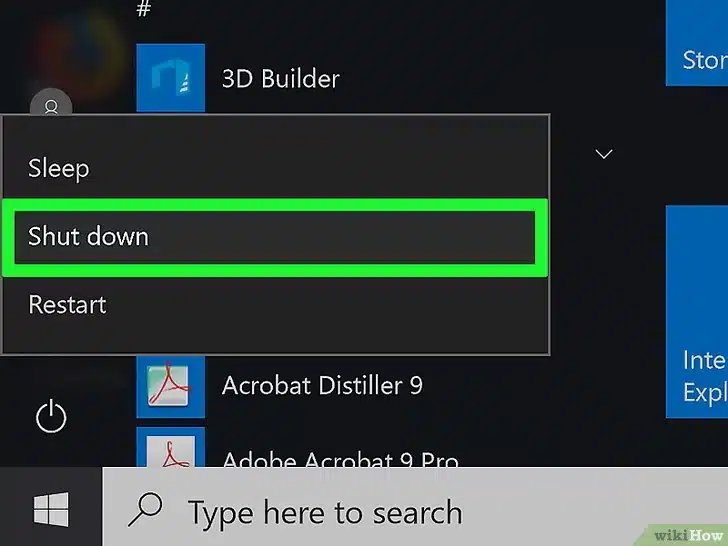 Apagar la computadora antes del reinicio de red