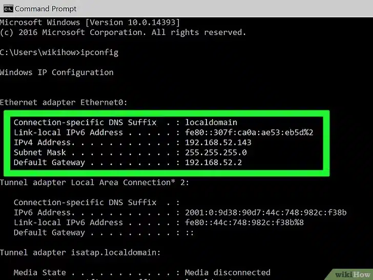 Consultar la dirección IPv4 actual