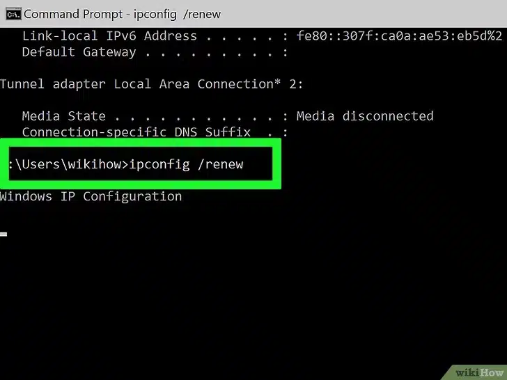 Renovar IP con ipconfig /renew